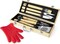 Makerflo 11 Pcs BBQ Grill Accessories Set Barbecue Rubber Wood Toolbox Stainless Steel Grill Utensils | Camping Grilling Rust Free Kit Ideal for Craft- Laser Engraving Epoxy, UV DTF, Vinyl - Case of 6